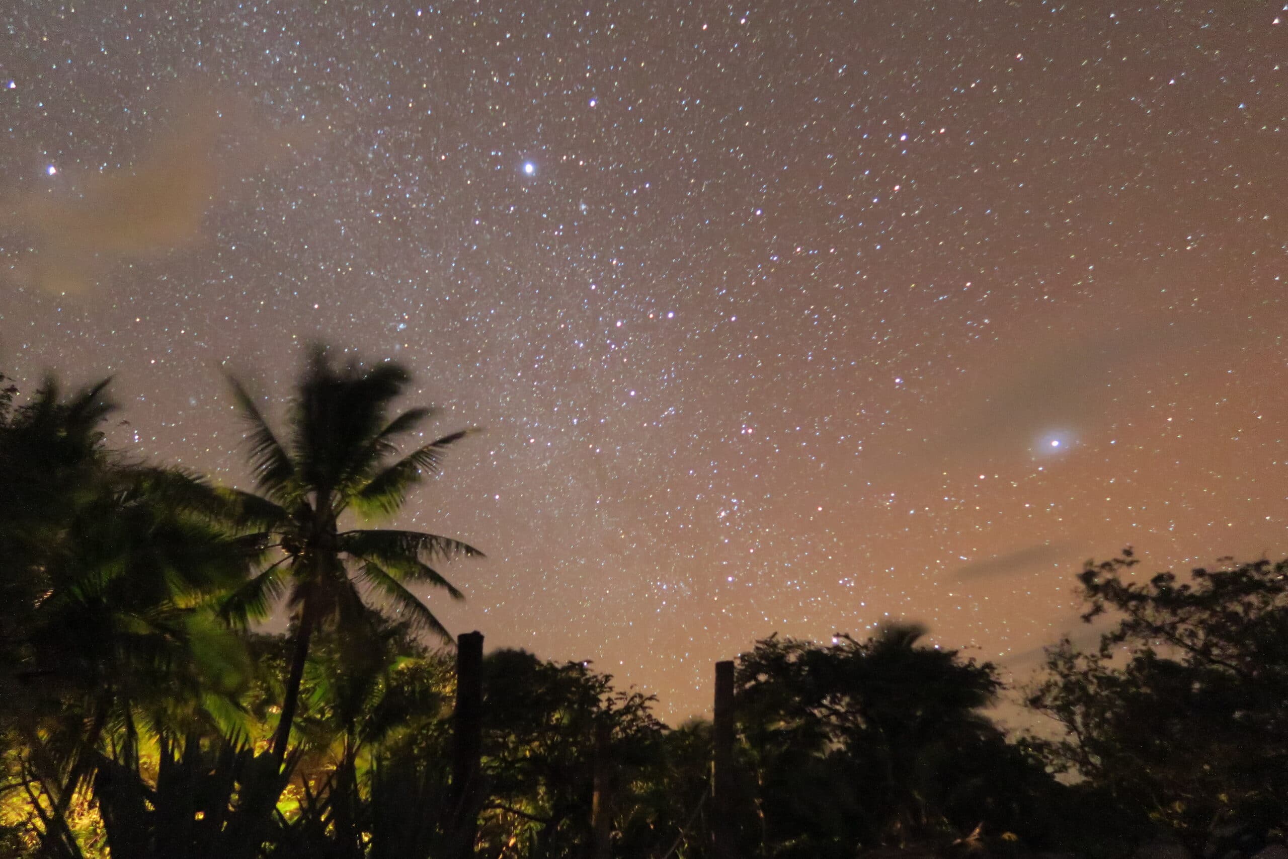The starry sky of Costa Rica with long time exposure