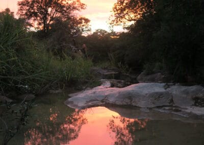 You can't see the mosquito plague in the picture on our multi-day boat trip.