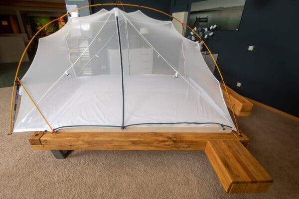 MOSQUITO-SAFE side view built as a double bed with extra length
